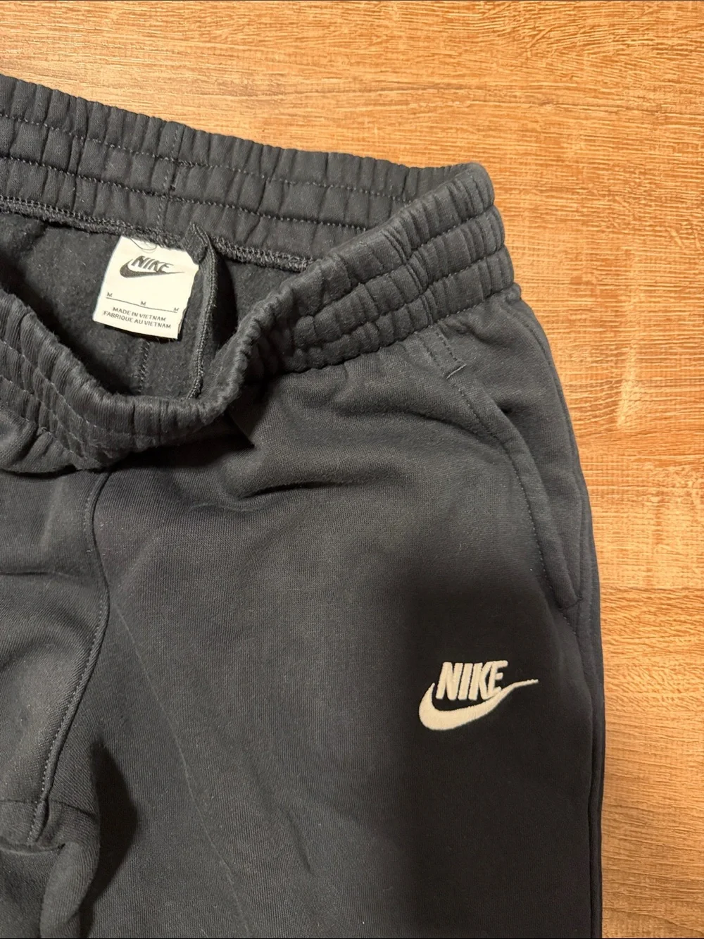 Nike Kids Black Joggers with White Logo